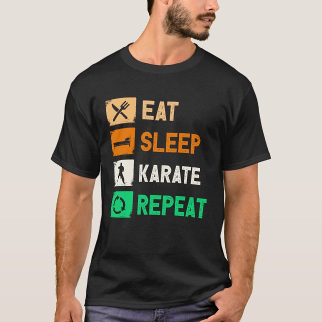 Camiseta Eat Sleep Karate Repeat Men Women Judo Kendo (Anverso)