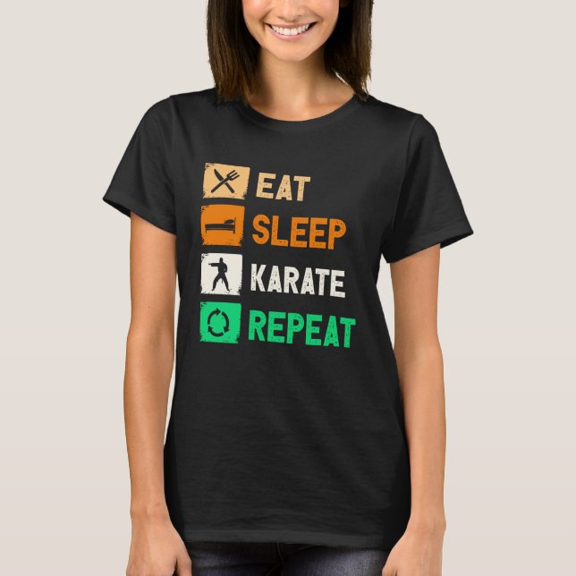 Camiseta Eat Sleep Karate Repeat Men Women Judo Kendo (Anverso)