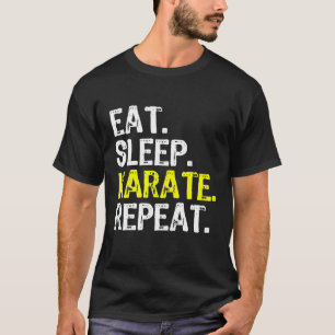 Camiseta Eat Sleep Karate Repetir Funny Lover Guay