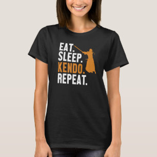 Camiseta Eat Sleep Kendo Repetir Kata Kenjusu Shinai Samura