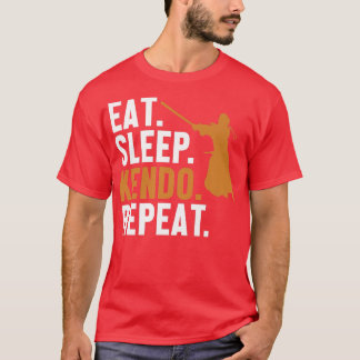 Camiseta Eat Sleep Kendo Repetir Kata Kenjusu Shinai Samura