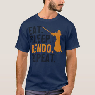 Camiseta Eat Sleep Kendo Repetir Kata Kenjusu Shinai Samura