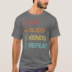 Camiseta Eat Sleep Kendo Repetir Kenjusu Kata Shinai Samura