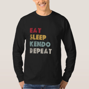 Camiseta Eat Sleep Kendo Repetir la lucha de espadas de bam