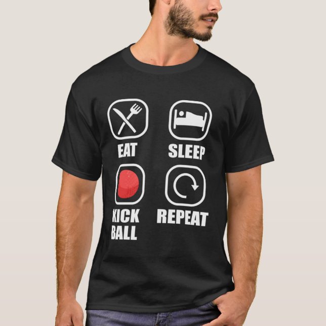 Camiseta Eat Sleep Kickball Repeat Kick Ball Player (Anverso)