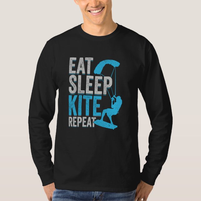 Camiseta Eat Sleep Kite Repeat for a Kitesurfer (Anverso)