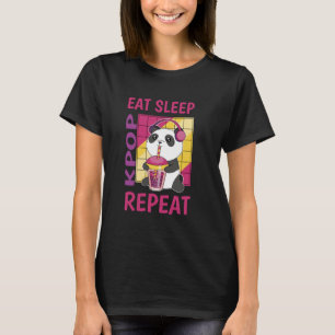 Camiseta Eat Sleep Kpop Repetir Corazón Coreano Amor K-Pop
