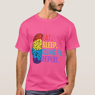 Camiseta Eat Sleep Kung Fu Repeat Funny