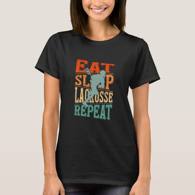 Camiseta Eat Sleep Lacrosse Repeat (Anverso)