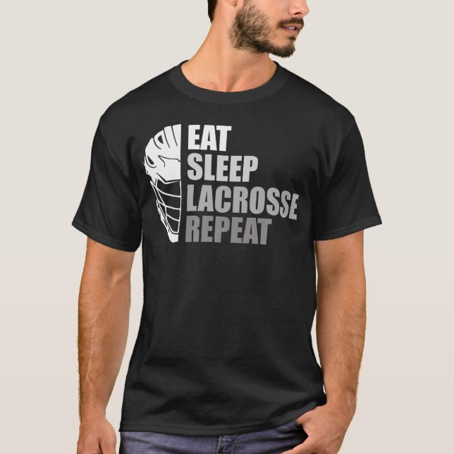 Camiseta Eat Sleep Lacrosse Repeat Funny Lacrosse (Anverso)