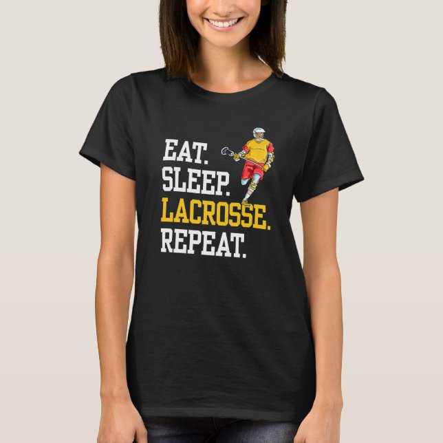 Camiseta Eat Sleep Lacrosse Repeat Sports Team (Anverso)