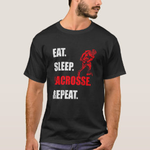 Camiseta Eat Sleep Lacrosse Repetir Lacrosse Hombres Mujere