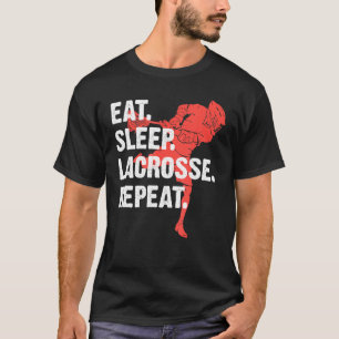 Camiseta Eat Sleep Lacrosse Repetir Lacrosse Stick Sport