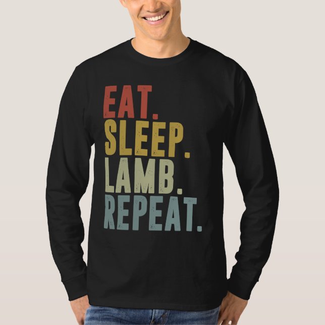 Camiseta Eat Sleep Lamb Repeat  Lambing (Anverso)
