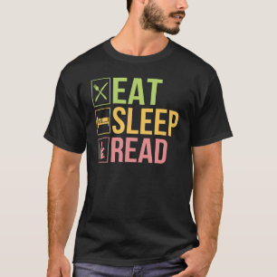 Camiseta Eat Sleep Leer Leer Leer Libro Nerd