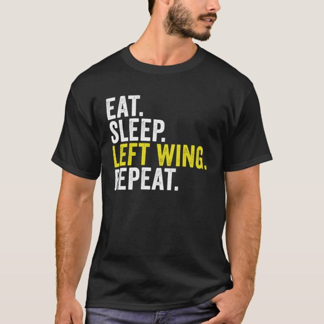 Camiseta Eat Sleep Left Wing Repeat  Rugby Winger (Anverso)