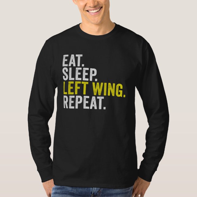 Camiseta Eat Sleep Left Wing Repeat  Rugby Winger (Anverso)