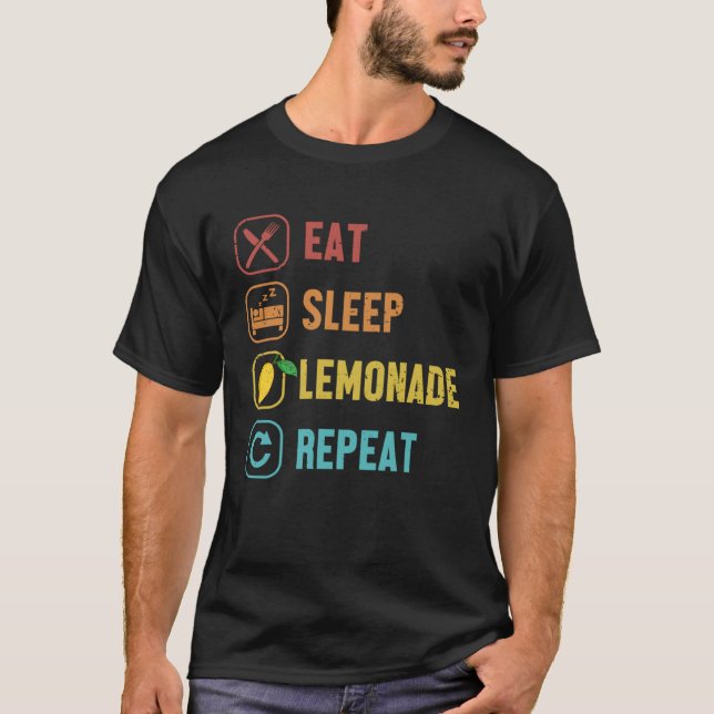 Camiseta Eat Sleep Lemonade Repeat Cardboard Business Lemon (Anverso)