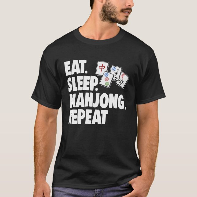 Camiseta Eat Sleep Mahjong Repea Women Game (Anverso)