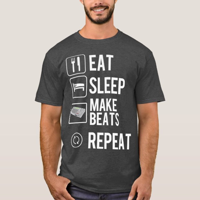 Camiseta Eat Sleep Make Beats Repeat  Hip Hop Music (Anverso)