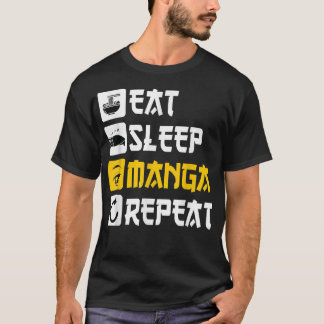 Camiseta Eat Sleep Manga Repetir el anime Japón diciendo Co