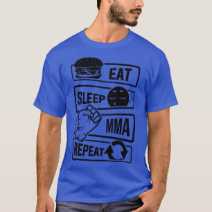 Camiseta Eat Sleep MMA Repetir Combate de artes marciales m