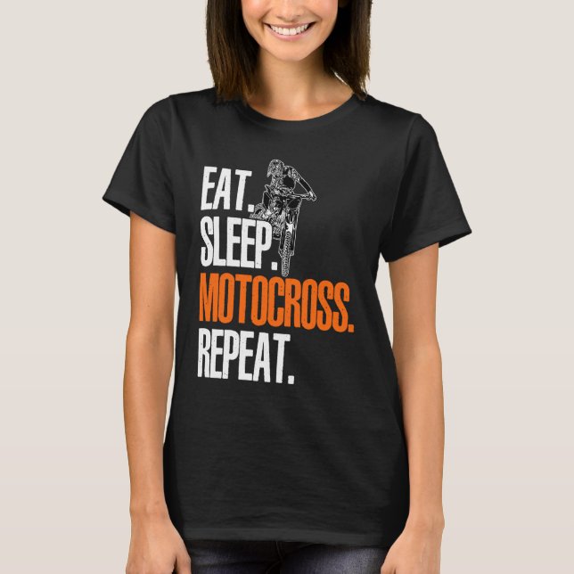 Camiseta Eat Sleep Motocross Repeat Dirt Bker Motorcycle En (Anverso)