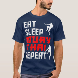 Camiseta Eat Sleep Muay Thai Repeat Funny Muay Thai Gift