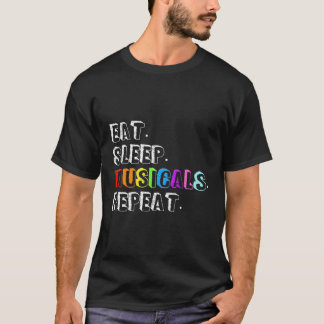 Camiseta Eat Sleep Musicals Repetir El Teatro De Ventilador