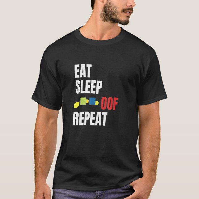 Camiseta Eat Sleep Of Repeat Meme Gamers Idea (Anverso)