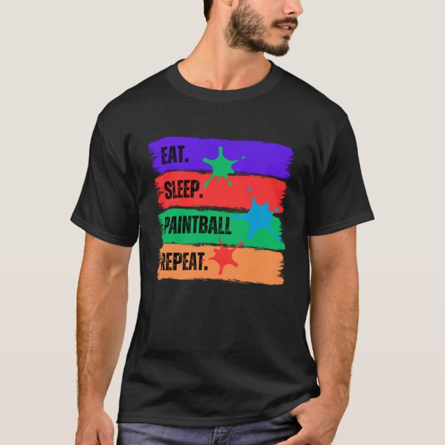 CAMISETA EAT SLEEP PAINTBALL REPEAT (Anverso)