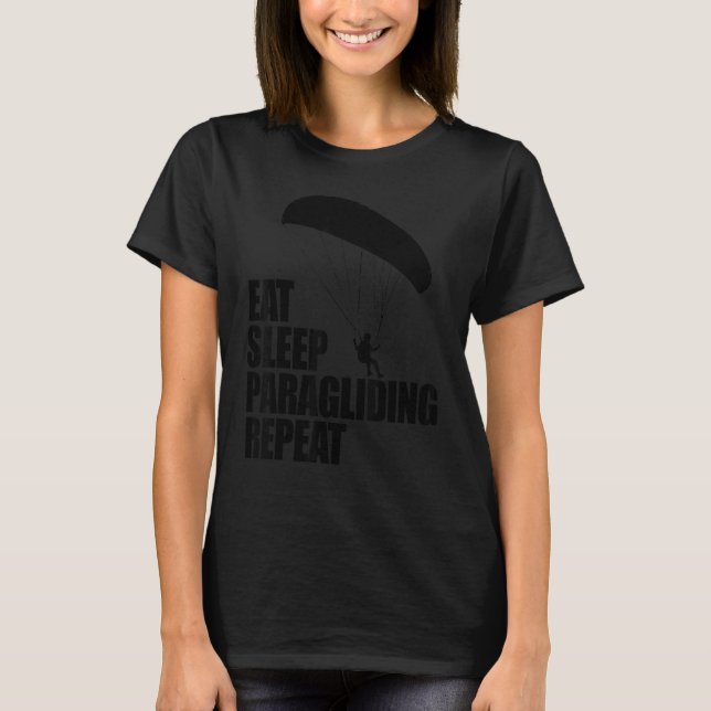 Camiseta Eat Sleep Paragliding Repeat   Men Paraglider Adve (Anverso)