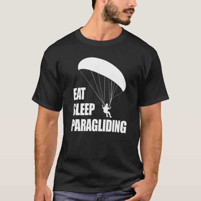 Camiseta Eat Sleep Paragliding Repeat  Men Paraglider Adven (Anverso)