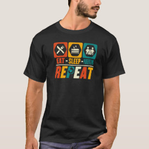 Camiseta Eat Sleep Parenting Repetir crianza infantil