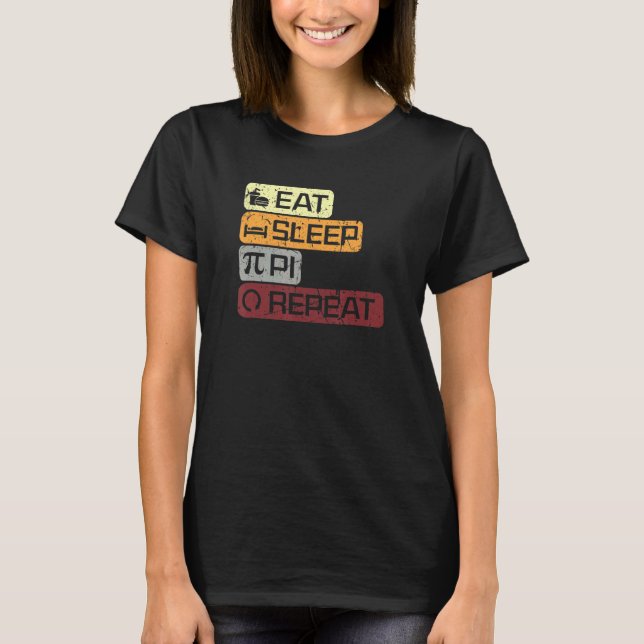 Camiseta Eat Sleep Pi Repeat 3 14 March 14th Math Teacher P (Anverso)
