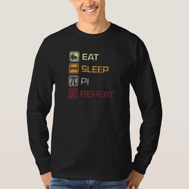 Camiseta Eat Sleep Pi Repeat Day 3 14 March 14th Math Vinta (Anverso)