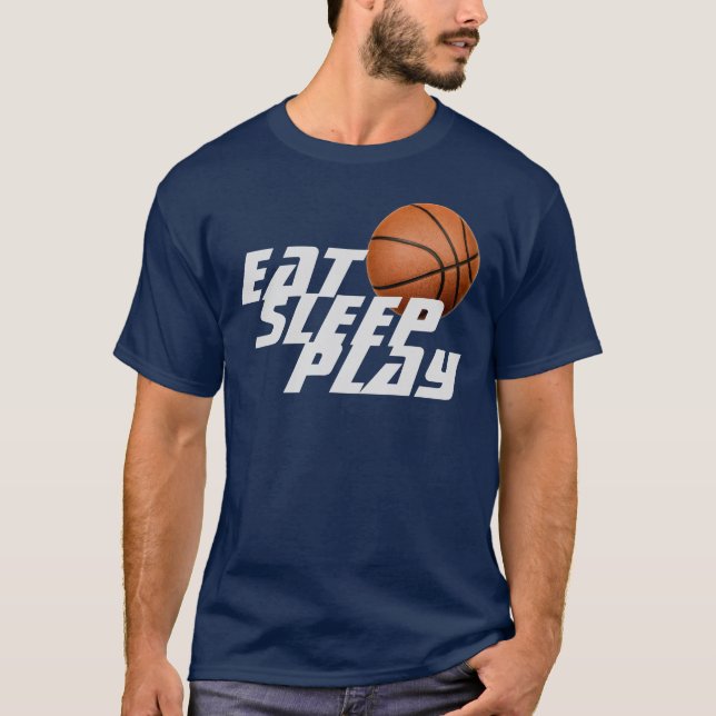 Camiseta Eat Sleep Play Basketball T-Shirt - Azul marino (Anverso)