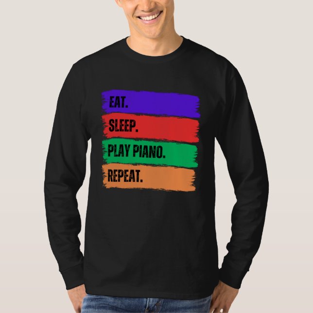 CAMISETA EAT SLEEP PLAY PIANO  REPEAT (Anverso)