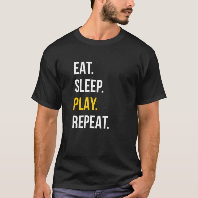 Camiseta Eat Sleep Play Video Games Repetir curioso (Anverso)