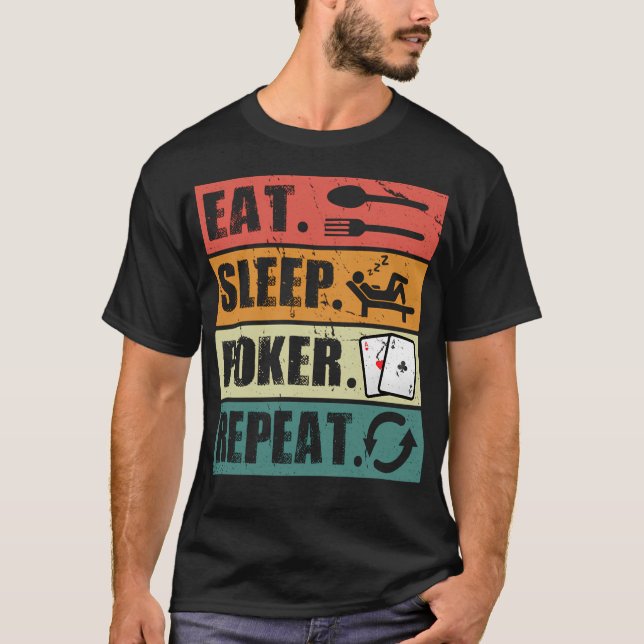 Camiseta Eat Sleep Poker Repeat Poker Lover (Anverso)