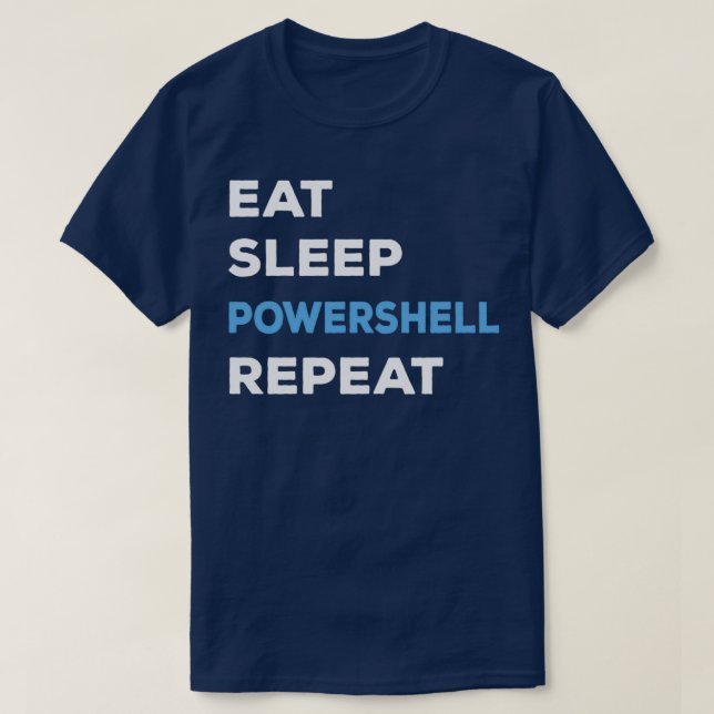 Camiseta Eat Sleep Powershell Repita Balsámico Balance (Diseño del anverso)