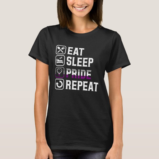 Camiseta Eat Sleep Pride Repeat Asexual Pride Flag Month Pa (Anverso)