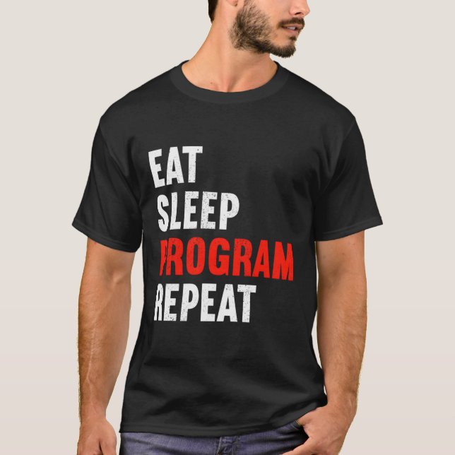 Camiseta Eat Sleep Program Repetir programador Web Develope (Anverso)
