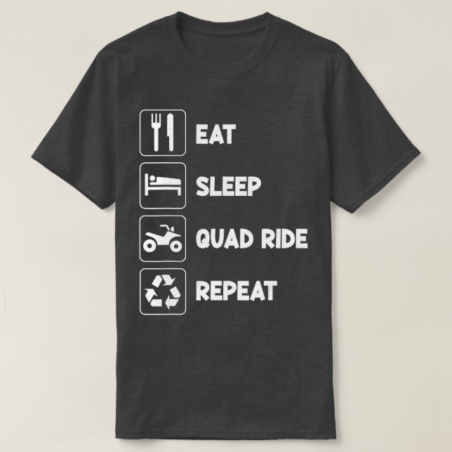 Camiseta Eat Sleep Quad 4 Wheeler Repeat ATV Rider Riding Q (Diseño del anverso)
