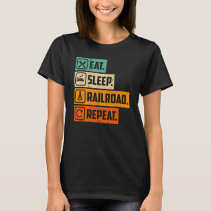 Camiseta Eat Sleep Railroad Repeat Trainspotter Trainspott