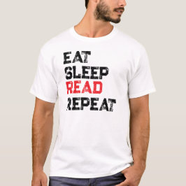 Camiseta EAT SLEEP READ REPEAT, Amantes de los Lib