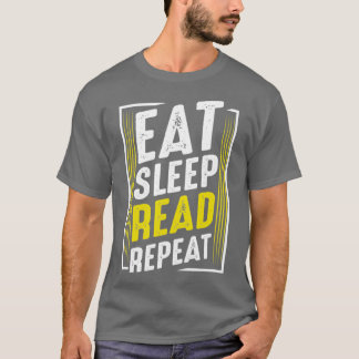 Camiseta Eat Sleep Read Repetir la lectura de libros Worms