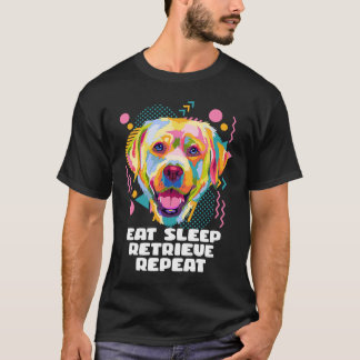 Camiseta Eat Sleep Recuperar Repetir Labrador Recuperador L