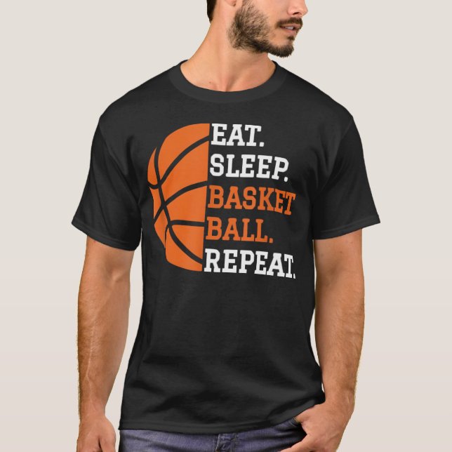 Camiseta Eat Sleep Repeat Basketball (Anverso)