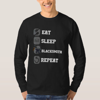 Camiseta Eat Sleep Repeat Blacksmith Goldsmith Craft Anvil